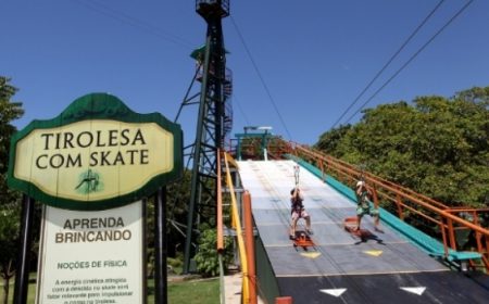 Tirolesa com Skate
